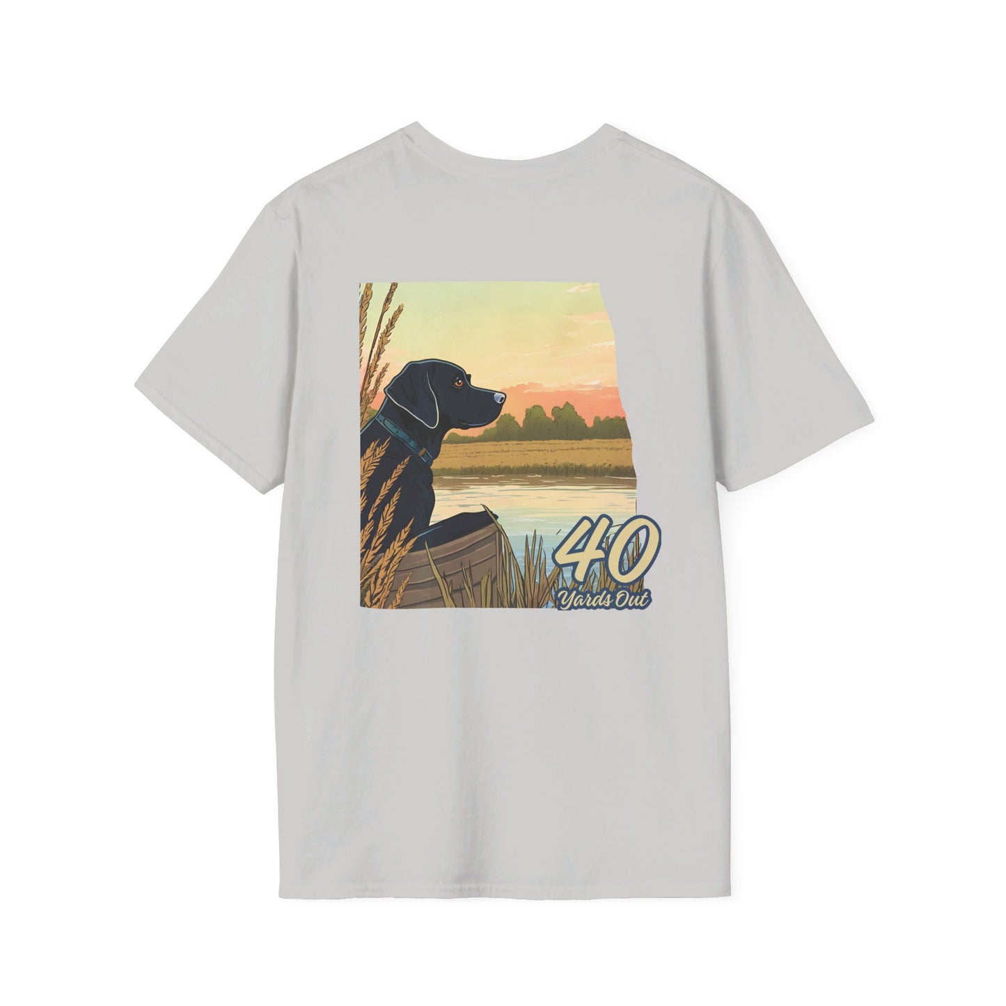 Black Lab Retriever in boat Unisex Softstyle T-Shirt
