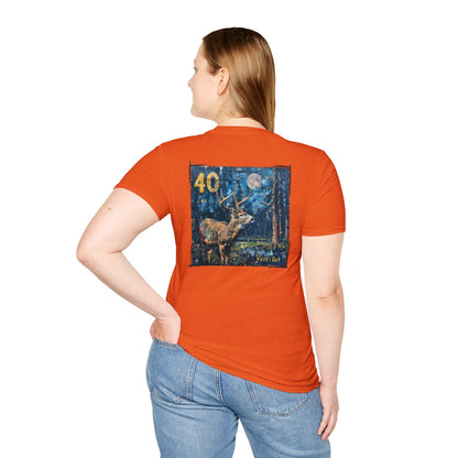 40 Yards Out Antler Deer Unisex Softstyle T-Shirt