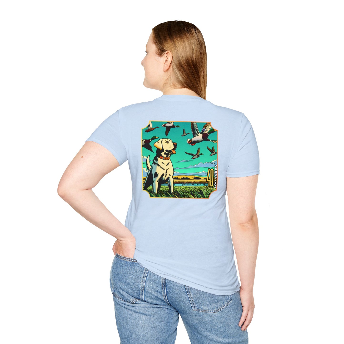 40 Yards Out Yellow Retriever Duck Watch Unisex Softstyle T-Shirt