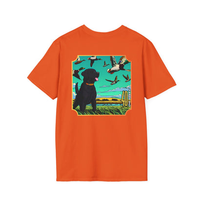 40 YARDS OUT Black Retriever Duck Watch Unisex Softstyle T-Shirt