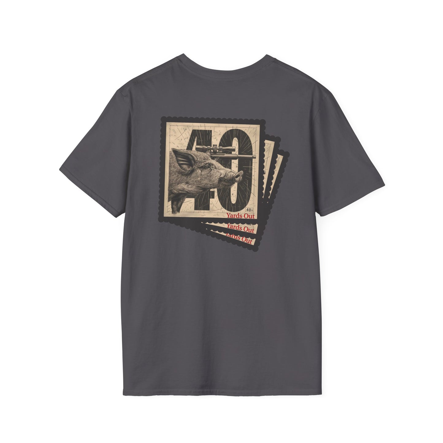 40 Yards Out Hog Hunt Unisex Softstyle T-Shirt