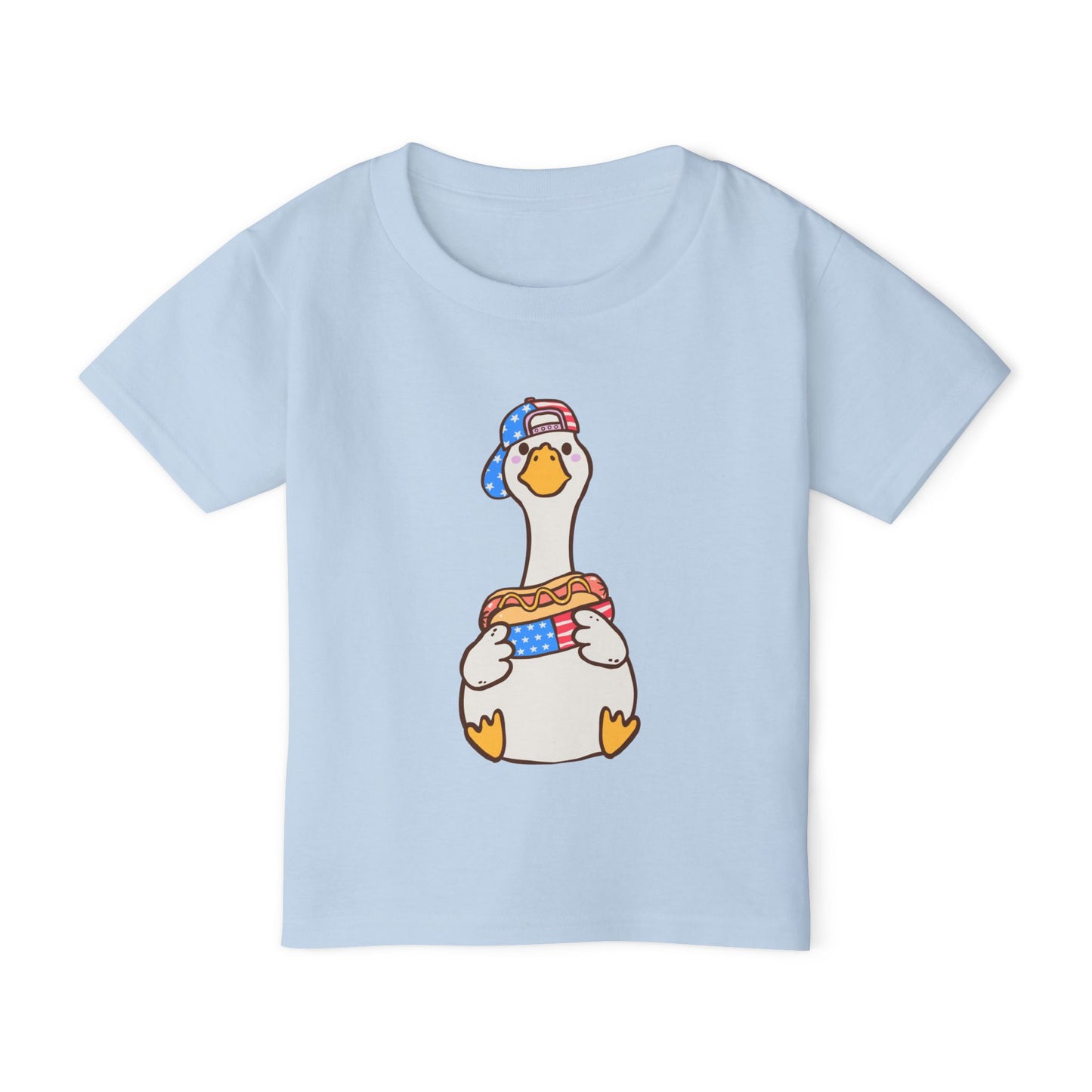 Toddler T-shirt Red White and Blue Young Duck Design