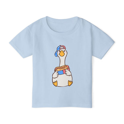 Toddler T-shirt Red White and Blue Young Duck Design