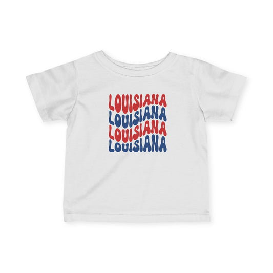 Infant Louisiana Red, White and Blue shirt