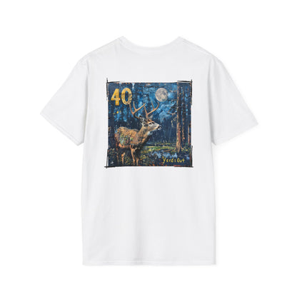 40 Yards Out Antler Deer Unisex Softstyle T-Shirt