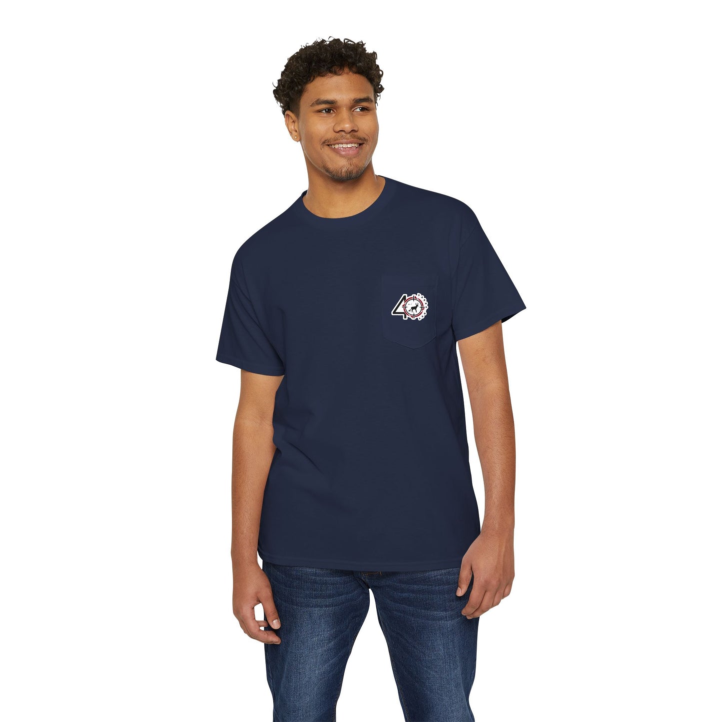 40 Yards Out American Flag Buck Pocket Tee