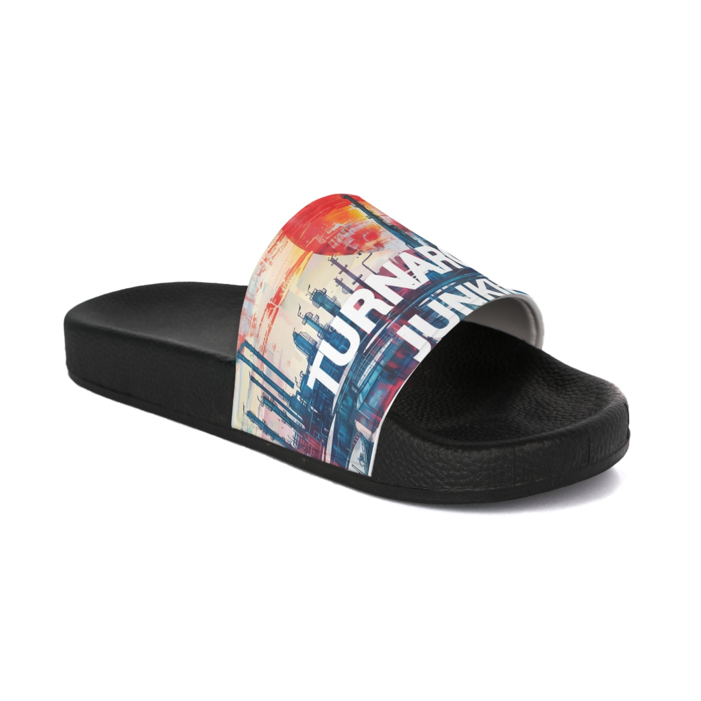 Turnaround Junkies  Red Sun Rising Men's Slide Sandals