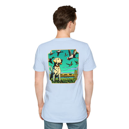 40 Yards Out Yellow Retriever Duck Watch Unisex Softstyle T-Shirt