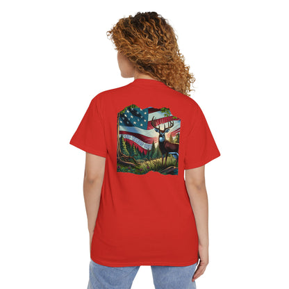40 Yards Out American Flag Buck Pocket Tee