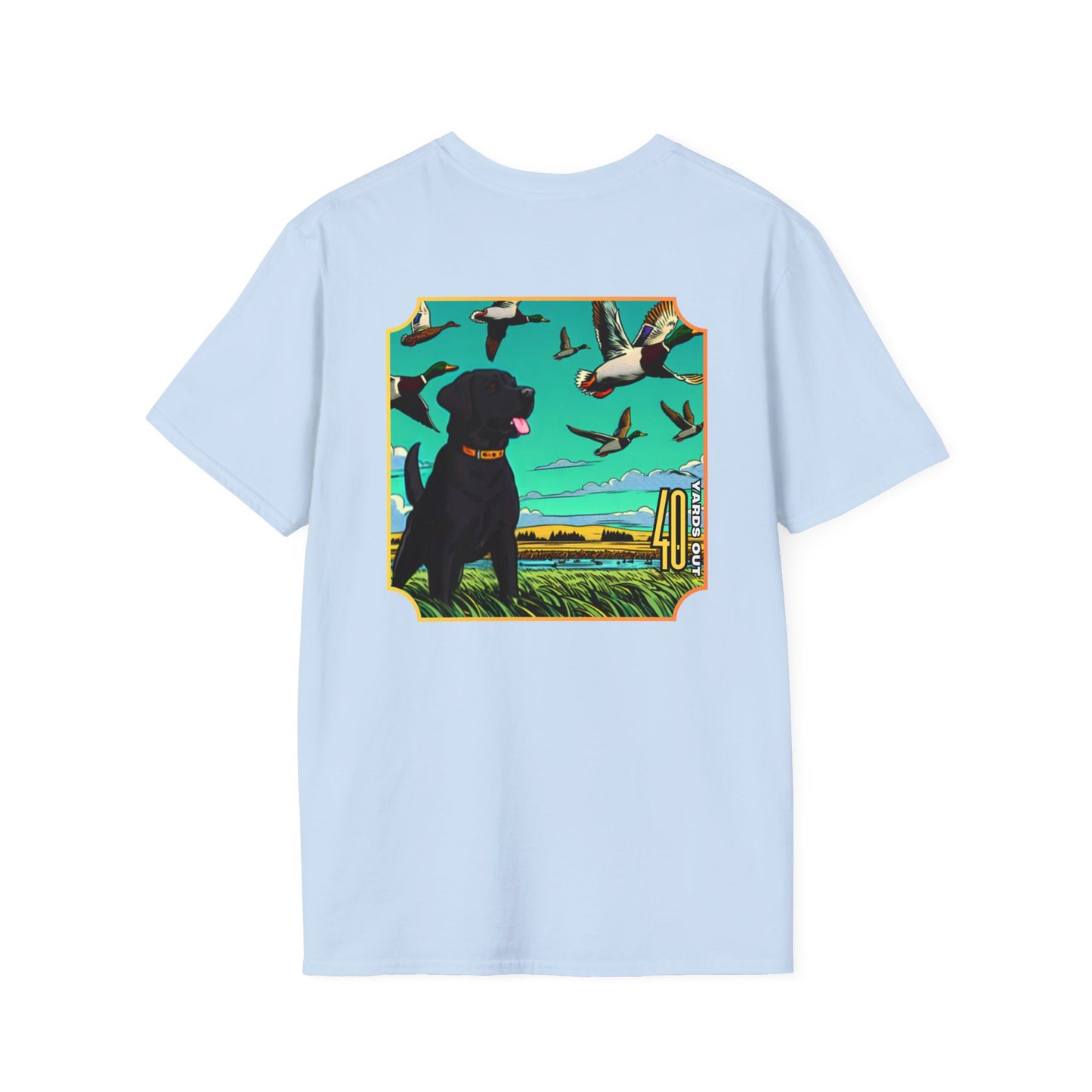 40 YARDS OUT Black Retriever Duck Watch Unisex Softstyle T-Shirt